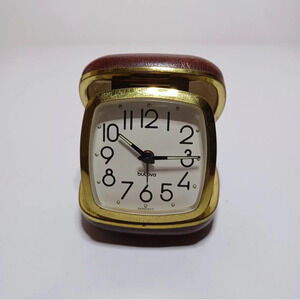 Vintage Bulova Germany Travel Pocket Alarm Clock Working